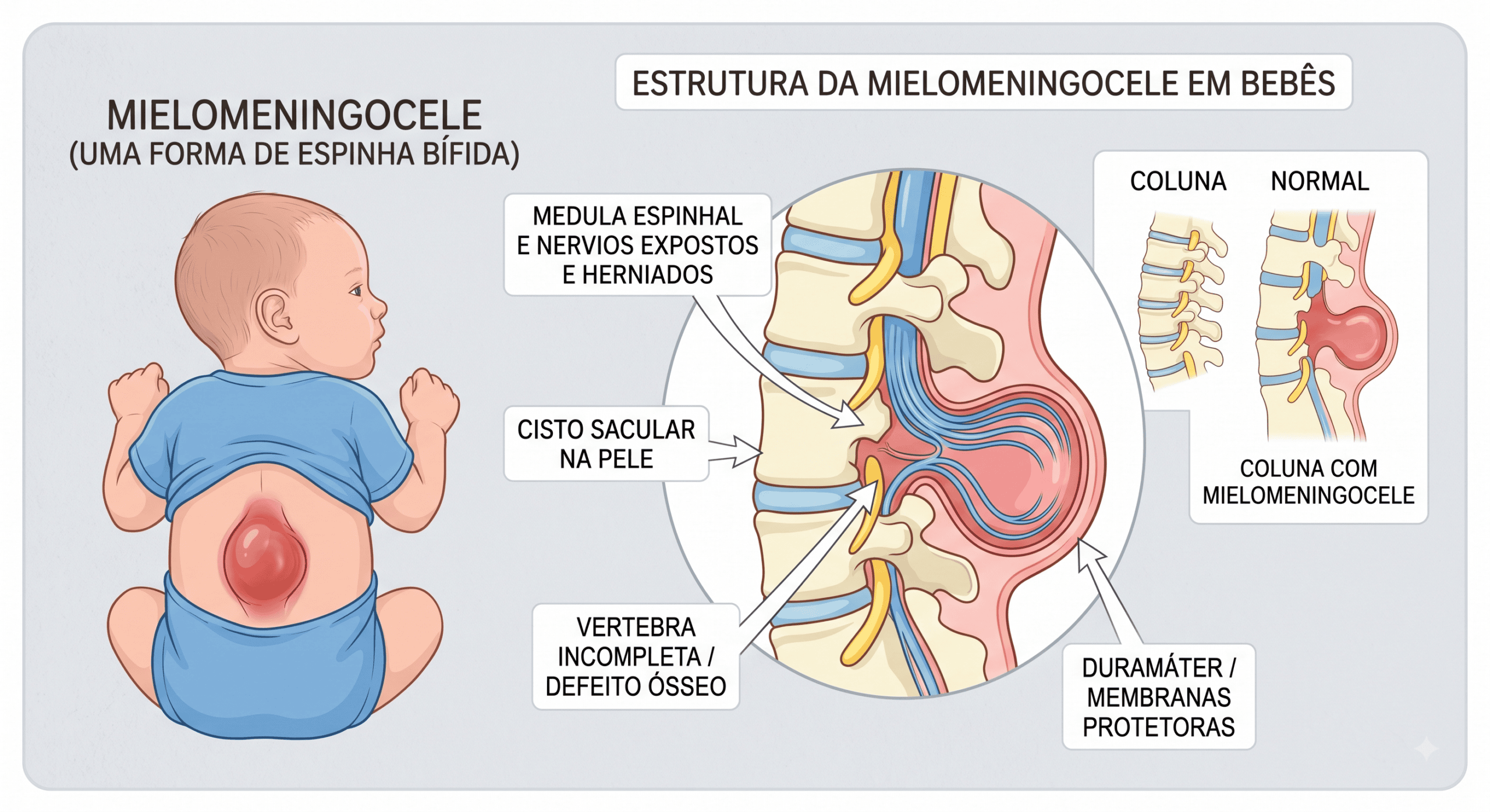 Foto de mielomeningocele - Imagem gerada por IA