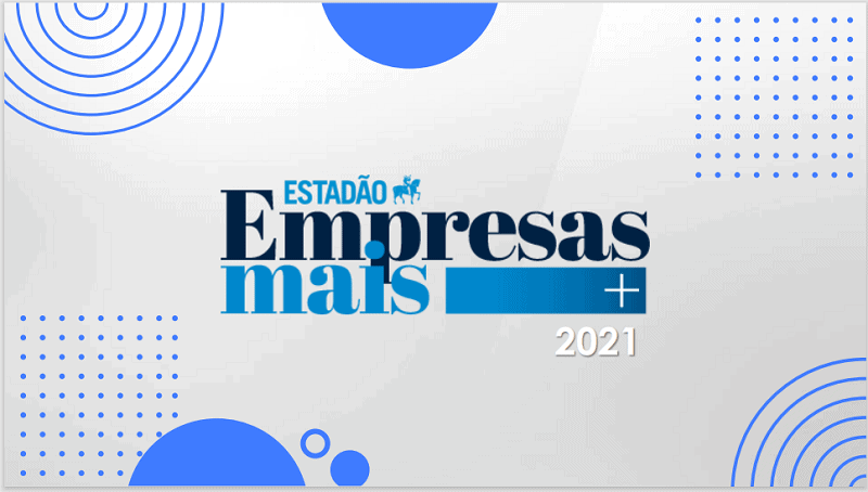 logo estadão empresas mais 2021 fundo branco com círculos azuis