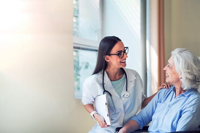 Smiling,Young,Beautiful,Female,Doctor,Nurse,In,Medical,Uniform,Enjoying