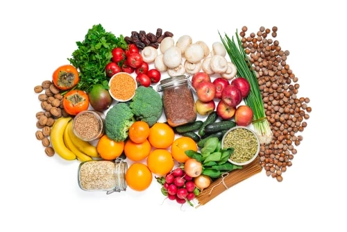 Variety,Of,Fruits,,Vegetables,,Grains,,Nuts,And,Legumes,Isolated,Over