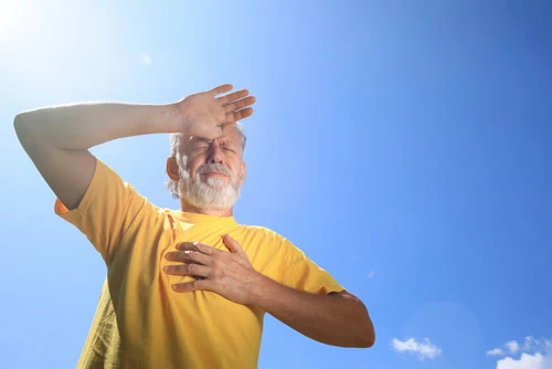 Senior,Man,Suffering,From,Heat,Stroke,Outdoors